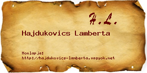 Hajdukovics Lamberta névjegykártya